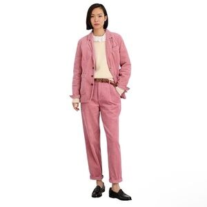 ALEX MILL Rugged Corduroy High Waist Straight Leg Ankle Crop Boy Pant Dusty Rose